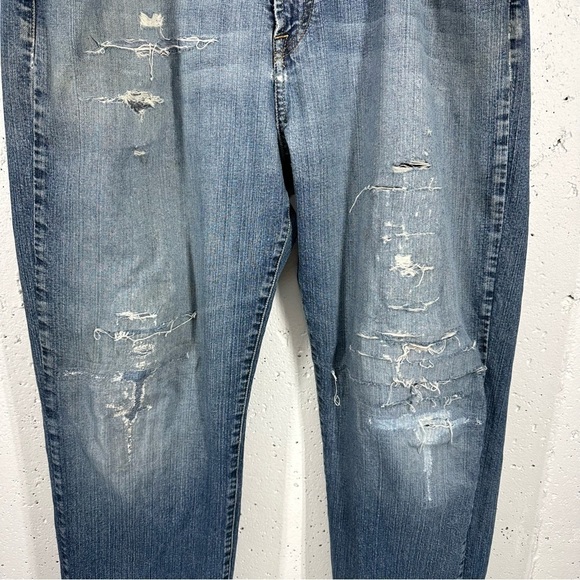 Vintage Y2K Lucky Brand Size 38 x 33.5 Destroyed Distressed Bootcut Jeans - Picture 3 of 15